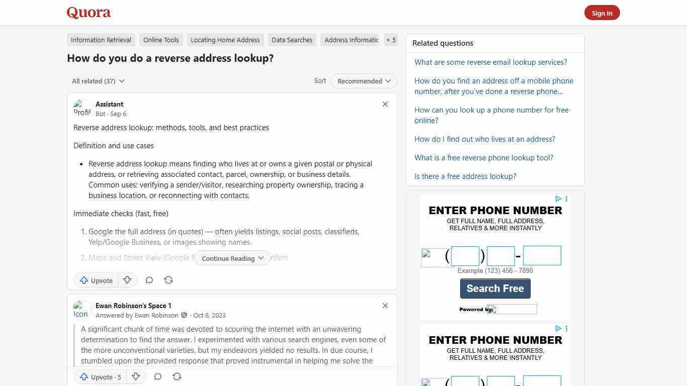 How to do a reverse address lookup - Quora